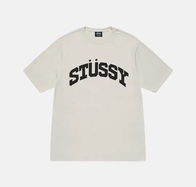 STUSST BLOCK SPORT PIGMENT DYED OFF WHITE TEE