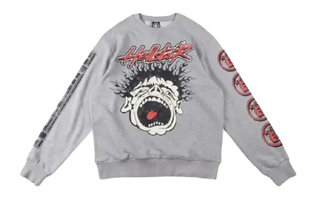 The Brand New Stylish Grey Hellstar Studios Records Sweater For Uni-Sex