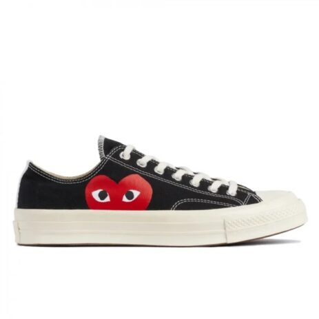 CDG CONVERSE BIG HEART LOW TOP BLACK